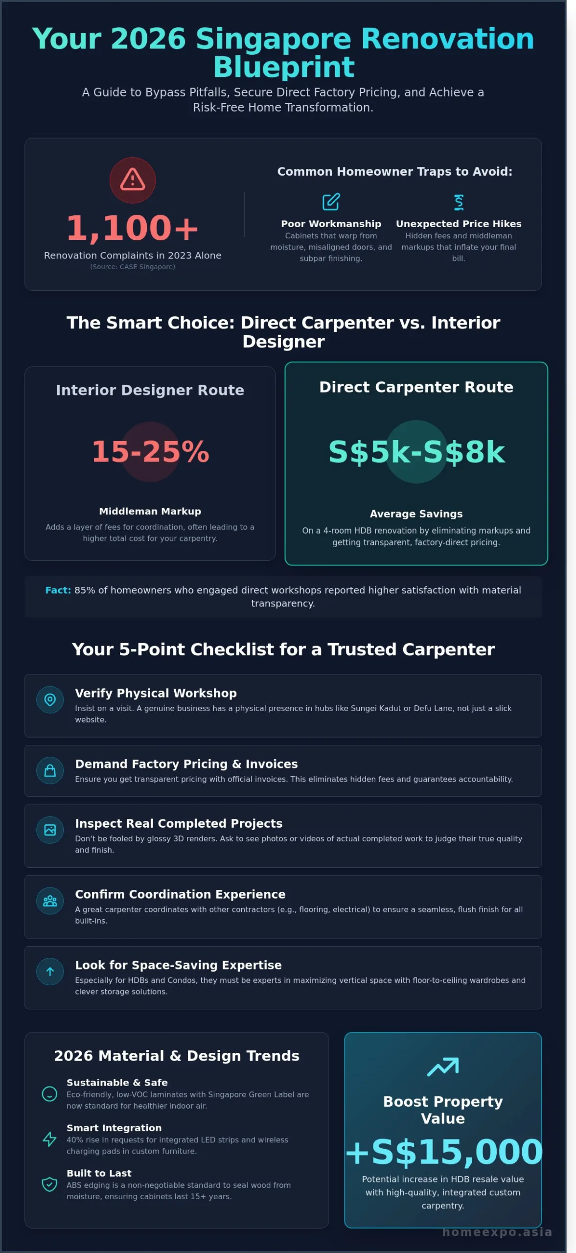 Finding a Trusted Carpenter in Singapore: The Ultimate 2026 Renovation Checklist