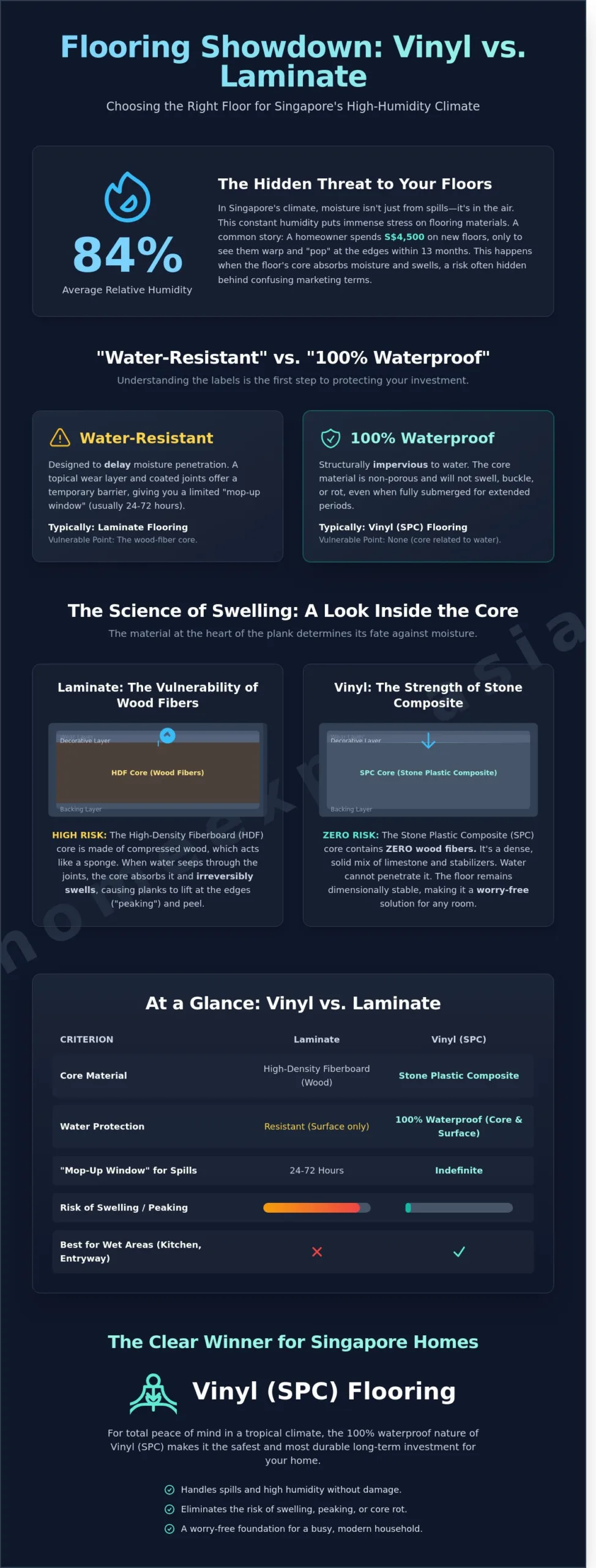Vinyl vs Laminate Flooring Water Resistance: The Ultimate Singapore Guide
