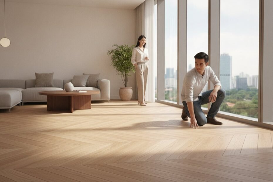Chevron Vinyl Flooring Singapore: The 2026 Guide to Geometric Elegance