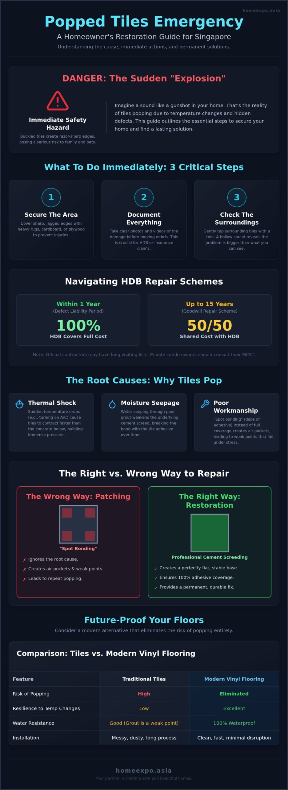 Popping Tiles Repair Singapore: The 2026 Homeowner’s Restoration Guide