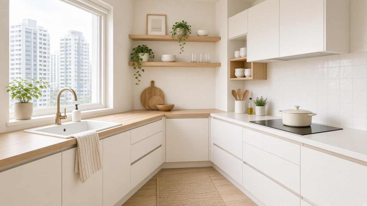 Kitchen — Scandinavian HDB 4-room design