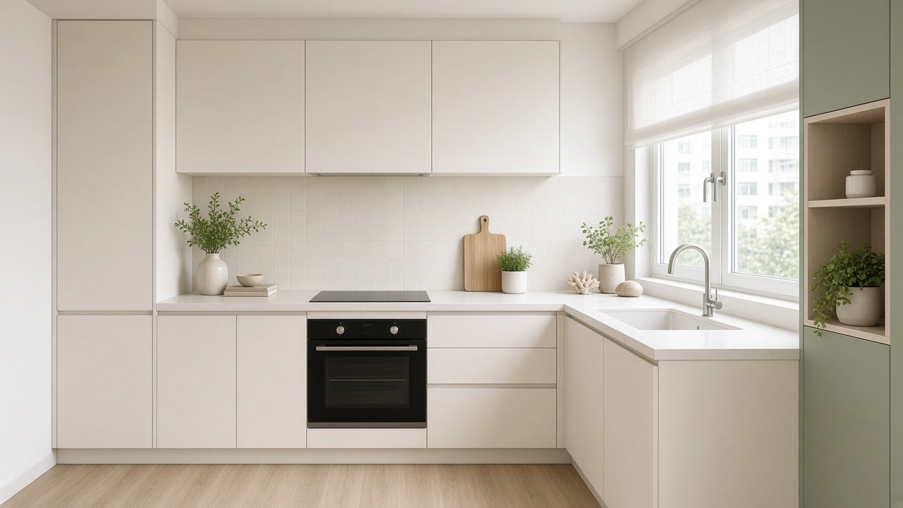Kitchen — Coastal HDB 4-room design