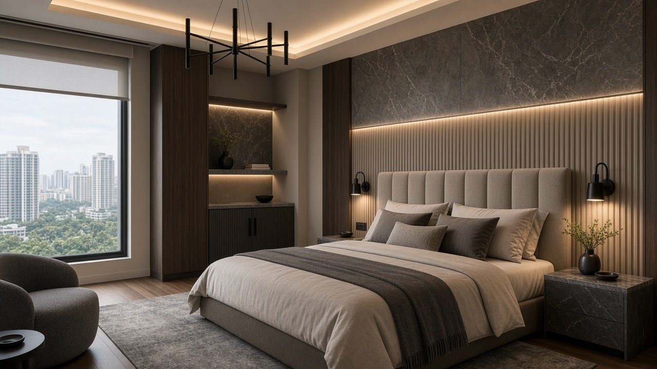 Master bedroom — Modern Luxury HDB 4-room design