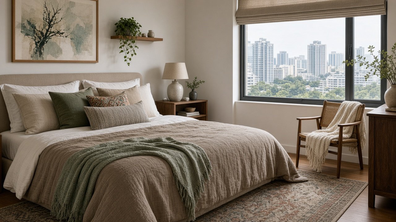Master bedroom — Eclectic HDB 4-room design