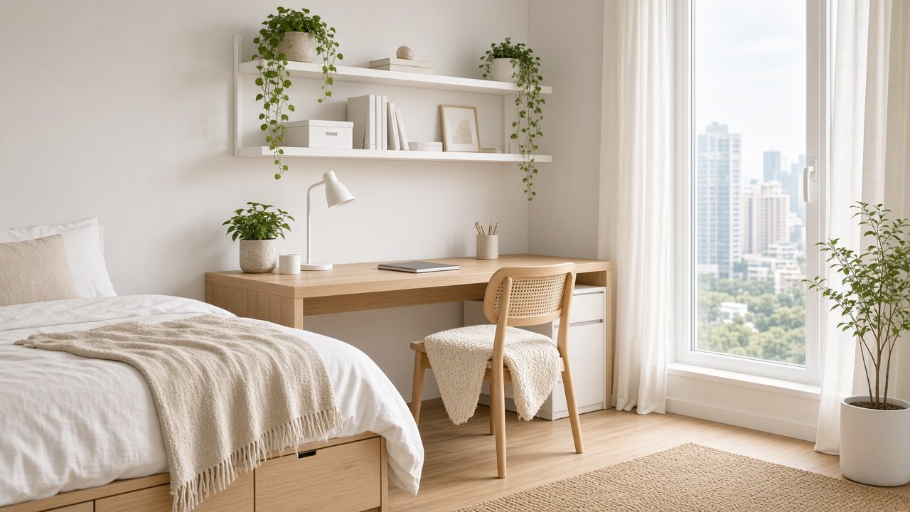 Study bedroom — Scandinavian HDB 4-room design