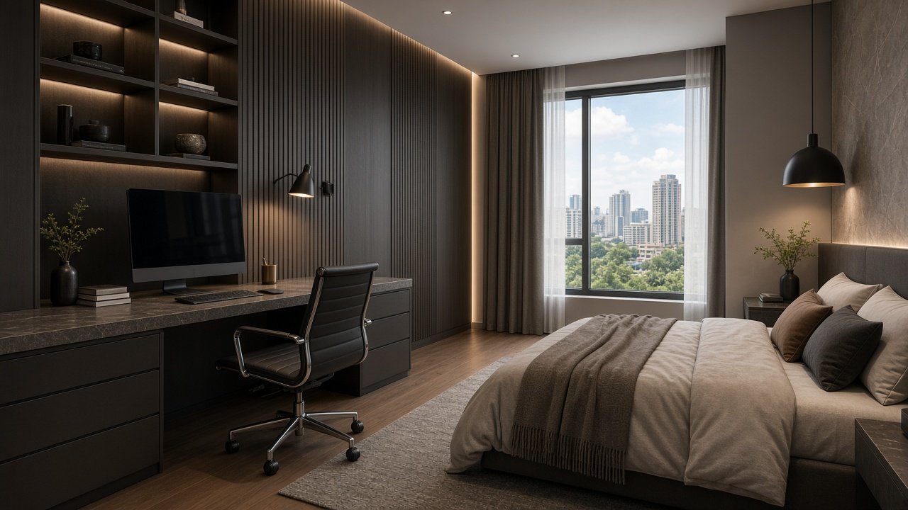 Study bedroom — Modern Luxury HDB 4-room design