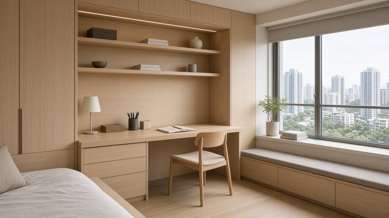 Study bedroom — Muji HDB 4-room design