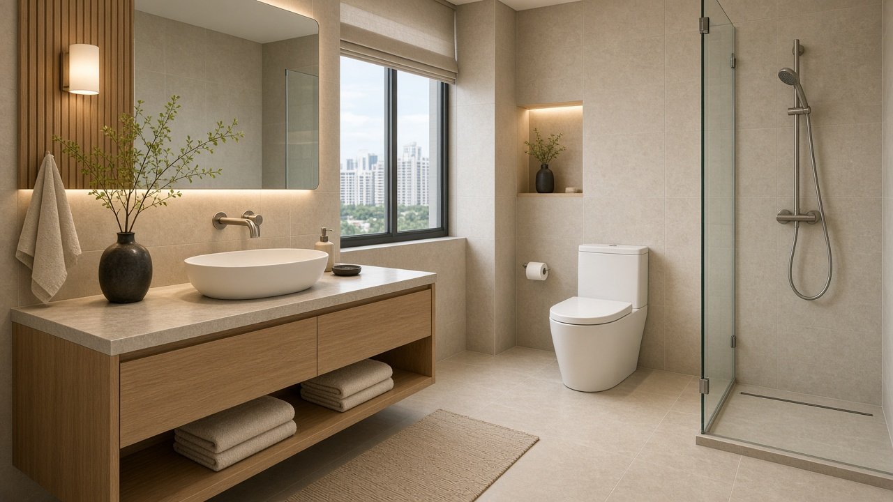 Bathroom — Japandi HDB 4-room design