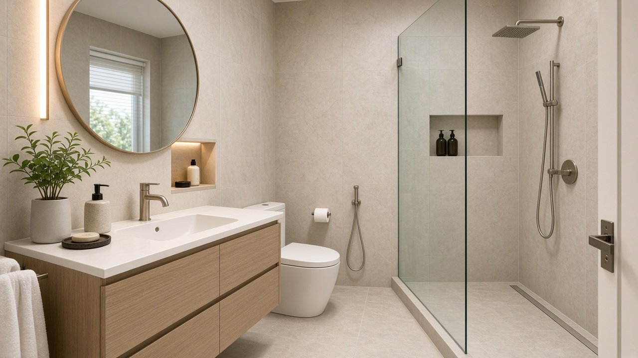 Bathroom — Coastal HDB 4-room design