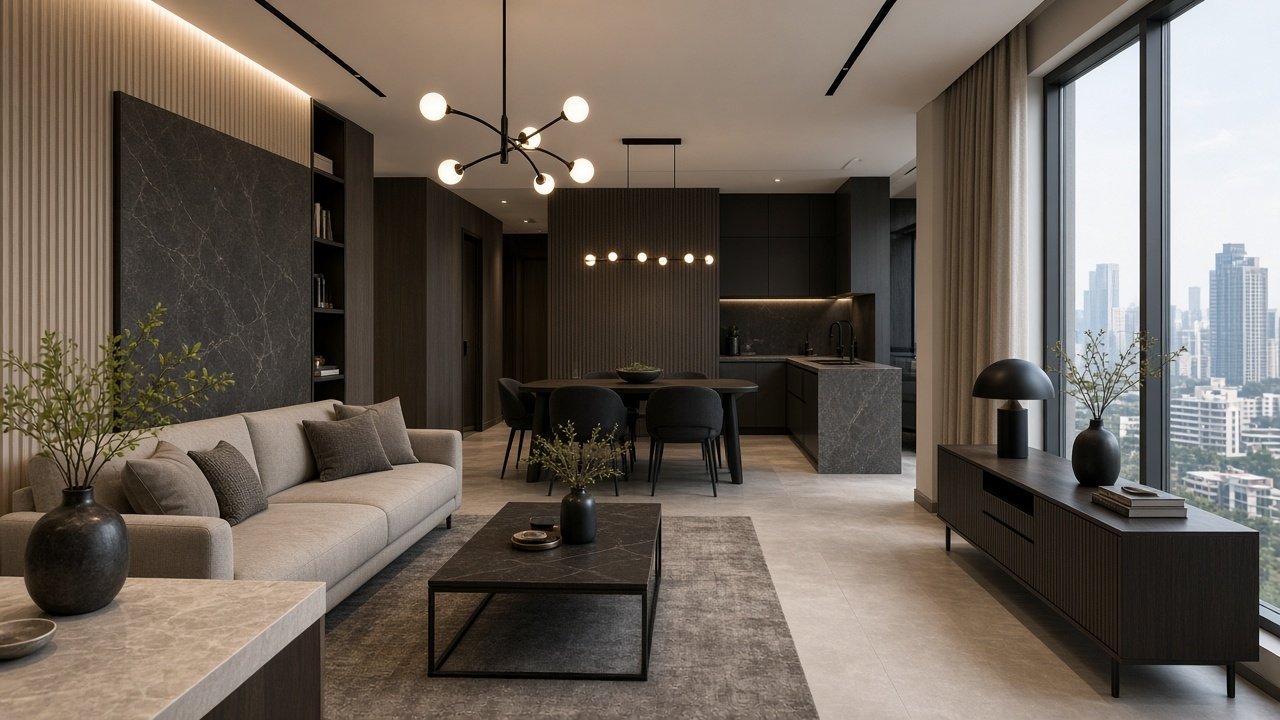 Full-flat mood — Modern Luxury HDB 4-room design