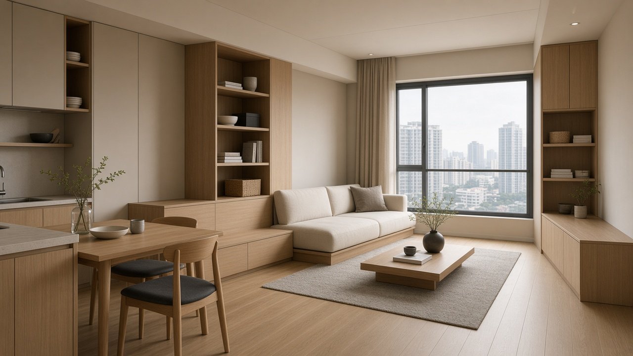 Full-flat mood — Muji HDB 4-room design