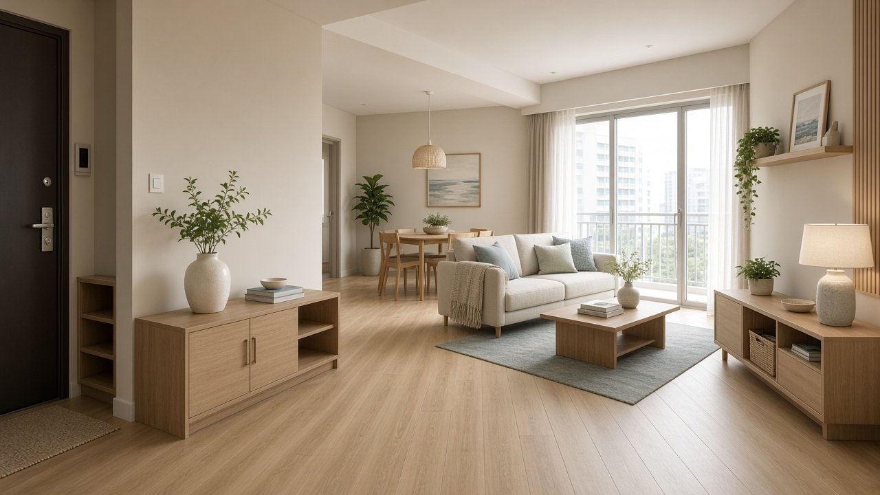Full-flat mood — Coastal HDB 4-room design